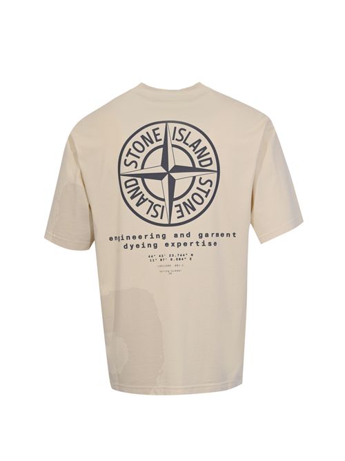 T-shirt 2100002 in jersey di cotone biologico pettinato Ivory STONE ISLAND | 2100002S0365V0093
